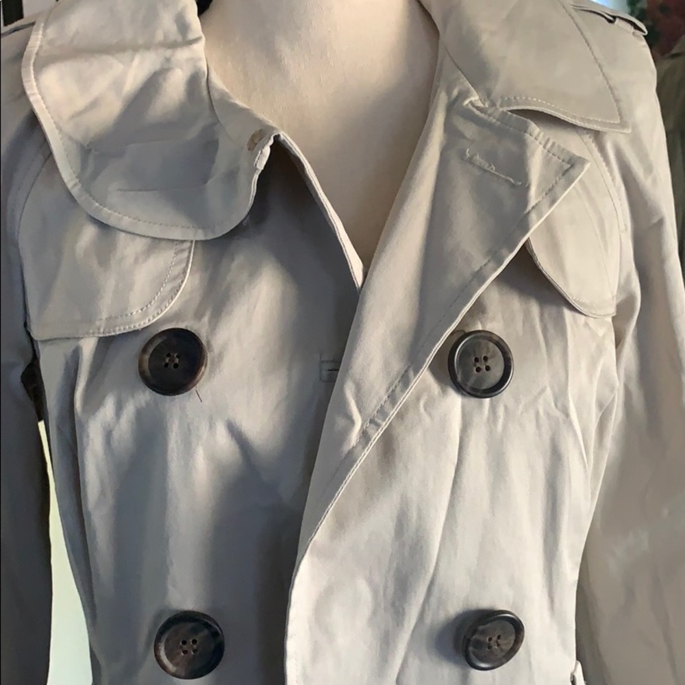 Bebe Scalloped Bottom Trench Coat - Picture 3 of 6